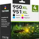 950XL and 951XL Ink Cartridges Combo Pack (4 Pack) Replacement for HP 950XL 951XL Ink Cartridges for HP Printer Works for 8600 Officejet Pro 8610 8620 8630 8100 8615 Black Cyan Magenta Yellow