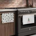 Qeheb Hello Winter Christmas Tree Kitchen Towels Set of 2, Christmas Dish Tea Towels for Kitchen, Rustic Winter Xmas Tree Holiday Decorative Hand Towels for Bathroom Decor, 16X24In