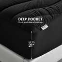 SLEEP ZONE Cooling Queen Mattress Topper, Premium Zoned Cool Mattress Pad Cover, Padded Mattress Protector Breathable Washable, Deep Pocket 8-21" (Black, Queen)