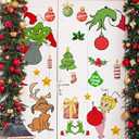 Christmas Door Sticker Decorations - Removable Seasonal Glass Stickers With Snowflake Decals for Window, Refrigerator