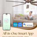 72Inch Smart Ceiling Fan with Alexa APP,Oil Rubbed Bronze Large Ceiling Fan with Light,6 Speed,3CCT,Dual Finish 7 Blades,Quiet DC Motor Outdoor Fan for Patio,Big Living Room