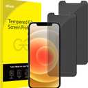 JETech Privacy Screen Protector for iPhone 12/12 Pro 6.1-Inch, Anti Spy Tempered Glass Film, 2-Pack