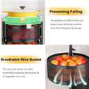 SNTD Fruit and Vegetable Basket Bowls for Kitchen with Metal Top Lid, 5 Tier Rotating Storage Rack Cart for Potato Onion Bread Banana, Wire Basket Organizer on Wheels, Large, Black