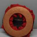 Glitzhome 18" D Christmas Red Fabric Wreath, Artificial Xmas Wreaths Garland Decoration for Holiday Festival Party Front Door Wall Windows Decor