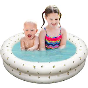Kiddie Pool, Inflatable Baby Swimming Pool 35"x 11" Portable Balls Play Pit for Toddlers Boys, Girls, Dogs Pools, Indoor & Outdoor Use, Summer Water Party, Orange