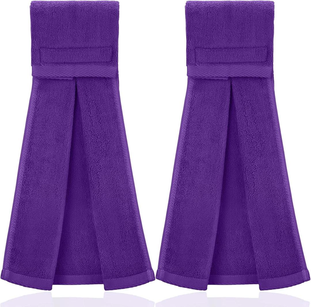 Shimeyao 2 Pcs Cotton Sports Football Towel with Closure Pitching Football Sweat Towel for Sports Gym Men Women Accessories(Purple,Classic) (34 x 50 cm / 13.4 x 19.7 inches)