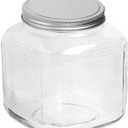 Anchor Hocking 1-Gallon Cracker Jar with Lid, Brushed Aluminum, Set of 4