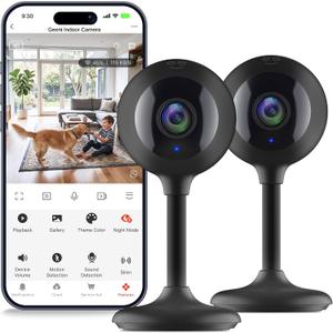 Geeni Look 1080p Indoor Camera, Full HD Wi-Fi & Motion Detection, 2-Pack