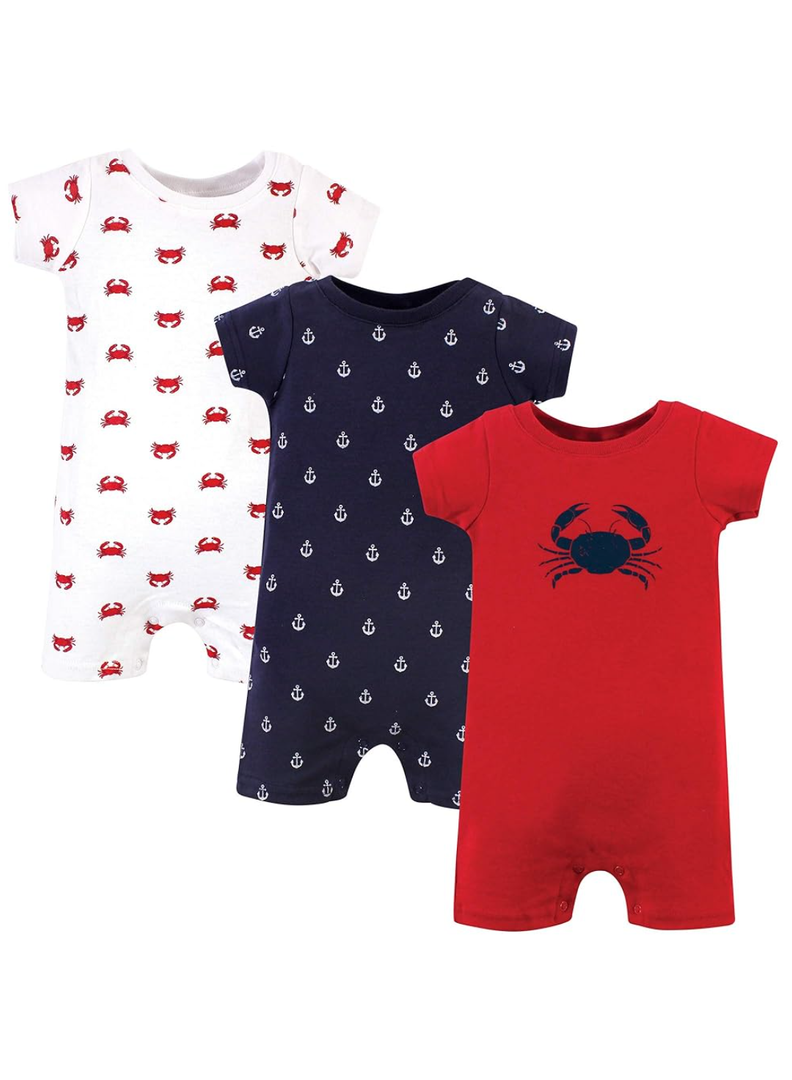 Hudson Baby Unisex Cotton Rompers 18 M 3 Pack