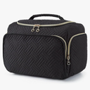 Travel Toiletry Bag, Cosmetic Bag for Women,Large Wide-open and Portable Travel Bag for Toiletries, Makeup Cosmetic Travel Bag with Handle, Black-L