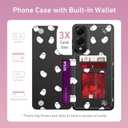 Goodon for Samsung Galaxy S25 Edge Case Wallet - Flip Folio Leather Cover with Trendy Floral Design, 3 Card Slots & Kickstand Function, Protective Phone Case for Women and Girls - Cute Little Ghosts