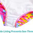 Snowheart Girls Swimsuit Adjustable Shoulder Strap UPF50+ One-Shoulder Ruffle Bathing Suit 3-12T (Pink Graffiti)