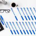 2 x Aozora 20 Pack Blue Gel Pens Fine Point Smooth Writing Pens Retractable Blue Ink Pen with Soft Grip 0.5mm Quick Dry Office School Supplies Gold Clip