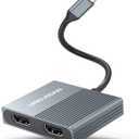 USB C to Dual HDMI Adapter Splitter 4K@60Hz, USBC to 2 HDMI Hub Extended Display for Windows (Thunderbolt 3/4 Compatible) Dual Monitor for Phone, Tablet, Laptop, Computer and More