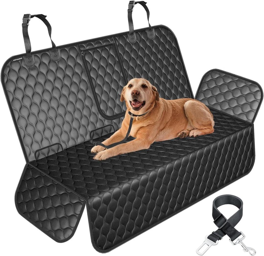 URPOWER Dog Car Seat Cover for Back Seat - Waterproof Bench Seat Cover Fits Middle Armrest for Cars, SUVs & Small Trucks, Nonslip Backseat Dog Covers Rear Seat Protector for Pets and Child (Standard (56" x 52"))