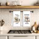 Rustic Farmhouse Floral Kitchen Towels, Housewarming Gifts for Women, Home Sweet Home House Warming Decorative Dish Tea Hand Towels for Kitchen, 16x24 Inch Set of 2