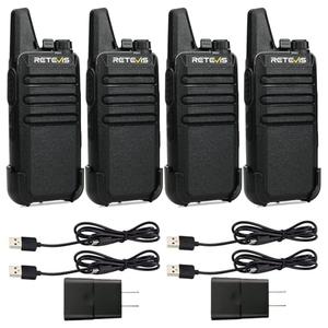 Retevis RT22 Two Way Radio Long Range Rechargeable,Portable 2 Way Radio, USB-C Charging, Handsfree Walkie Talkies for Adults Cruise Hiking Camping(4 Pack), Missing Chargers