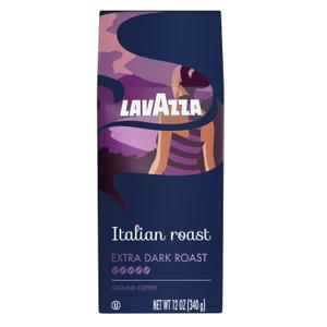 2 x Lavazza Italian Roast Ground Coffee 12oz Bag, Extra Dark Roast (Pack of 1) - Package May Vary