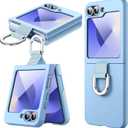 JETech Case for Galaxy Z Flip7FE 2025 / Z Flip 6 2024 with Ring, Hard PC Slim Shockproof Anti-Scratch Protective Phone Cover (Blue)