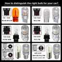 T25 P27/7W 3157 LED Bulbs White 6000K Built in Resistor with 6000LM Extremely Bright for Car Side Marker Brake Reverse Backup Daytime Running Light, 2 Pack
