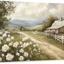 Rustic Farmhouse Canvas Wall Art Decor Nature Scenery Countryside Picture Canvas Painting Landscape Wall Poster Prints for Living Room Home Farmhouse Bathroom Bed Decor Decorations - 20"x40"