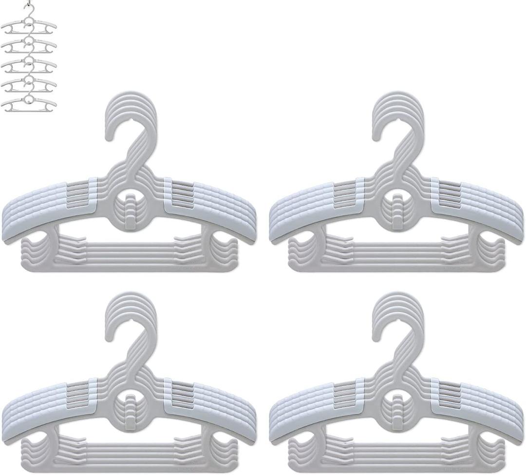Baby Nursery Closet Hangers, Ultra Thin Non-Slip and Extendable Laundry Infant Pant Hanger for Newborn Clothes 20pcs11-14" Adjustable Children Coat Hanger for Girl Boy Toddler Kids Child (Gray)