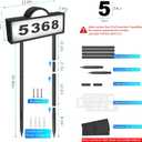 Solar Address Signs for Yard, Solar Powered Address Sign with Warm White & Cold White, IP65 Waterproof Solar House Numbers for Outside, LED Illuminated Plaques Wall Mounted & In Ground