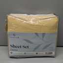 LuxClub 6 PC Queen Sheet Set, Sheets Queen Size, Deep Pockets 18" Eco Friendly Wrinkle Free Cooling Sheets Machine Washable Hotel Bedding Silky Soft - Yellow Queen