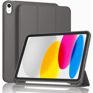 Case for iPad (A16) 11 Inch 2025/iPad 10th Generation 10.9 Inch 2022, Slim Trifold Stand Protective Cover with Pencil Holder and Soft TPU Back,Support Auto Sleep/Wake (Space Gray)