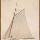 InSimSea Framed Wall Art - Large Canvas White Sailboat Seascape Vintage Painting on Canvas - Coastal Wall Art Prints for Living Room, Bedroom, Office & Home Decor - 16x24in