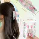 HAIMEIKANG 3 PCs Meidum Flower Cute Hair Claw Clips for Women and Girls - Acrylic Non-Slip Strong Hold Jaw Clips for Thin Hair