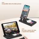 Cell Phone Stand, Portable Phone Holder, Clear Phone Stand for Desk (Black (with Tray))