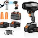 KOMAX Leaf Blower Cordless,580000RPM Ergonomics Handheld with 2 x 4.0Ah Digital Display Battery and Charger,6-Variable Speed,Turbo Jet Blower for Patio Cleaning,Lawn Care,Leaves and Water