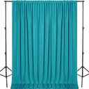 DWCN 10x10 FT Turquoise Backdrop Curtains for Parties, Photography Backdrop Drapes with Rod Pockets for Wedding Decorations Stage Birthday Family Gatherings, 2 Panels 5ft x 10ft