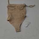 Strapless Thong Bodysuit for Women Seamless Tummy Control Shapewear Body Shaper -Removable Strap Tube Top Leotard (Small, Beige)