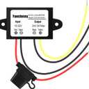 Voltage Stabilizer 10-32V to 24V 5A, dc 12V to 24V 120W Waterproof DC DC Converter with Over Current/Temperature Protection & Fuse, for 24V Lighting, CCTV Camera, Car Truck