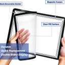 Magnetic Sticky Frames 4X6 with No-Residue Adhesive Backs,Work For Smooth Surface-Windows/Door/Glass/Ceramic,Black Dots Decoration Border,Photo Paper Easy Changable(6 Pack)