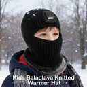 Kids Balaclava Knitted Warmer Windproof Hat Full Ski Face Mask Winter Warm Skull Cap with Light Boys Girls
