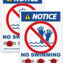 No swimming sign, NOTICE sign, 3525cm, rust-proof aluminum, two pieces