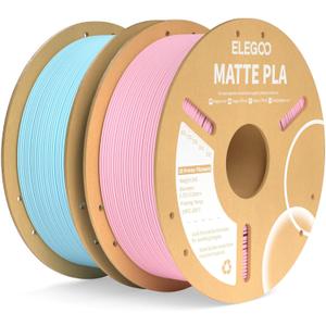 ELEGOO Matte PLA Filament Sakura Pink & Ice Blue 2KG, 1.75mm 3D Printer Filament Dimensional Accuracy +/- 0.02mm, 2pcs 1kg Carboard Spool (2.2lbs) Fits for Most FDM 3D Printers