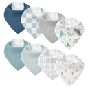 CIVARUA KIDS Muslin Baby Bibs 8 Pack, Baby Bandana Drool Bib for Drooling and Teething, Cotton Soft Absorbent for Girls Boys BC