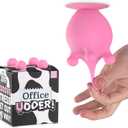 Bubblegum Stuff Office Udder - Pink Squishy Silicone Cow Udder Stress Relief Desk Toy - Suction Cup Stress Reliever - Adult Squeeze Toy