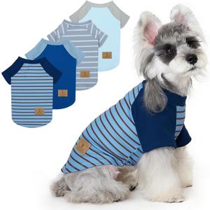 XPUDAC 4 Pack Dog Sweaters Comfy Dog Clothes with Sleeves Puppy Shirts Pullover Pet Sweatshirt for Small Medium Large Dogs Boy Girl Doggy Outfits Cat Apparel, Blue, XL (Navy, Grey)