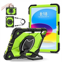 RONWTIMES for iPad 10th Generation Case 10.9 Inch -Full Body Protection with Screen Protector/ Rotatable Stand/ Shoulder Strap/ Shockproof iPad Case 10th Generation 2022 for Kids (Black+Green)