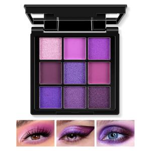 Boobeen 9 Colors Eyeshadow Palette Matte and Shimmer Makeup, Highly Pigmented Creamy Eye Shadow Powder, Create a Bright Eyeshadow Look, Long Wearing