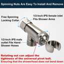 All Metal Shower Head with Handheld - 72" Long Hose High Pressure HandHeId Showerhead Sprayer, Solid Outdoor Showerheads and Brass Holder, Brushed Nickel