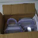 Amazon Basics Leak-Proof Glass Locking Lids Food Storage Containers, 14-Piece Set, 7 Count of Bases and 7 Plastic Lids, Clear, Blue, BPA Free