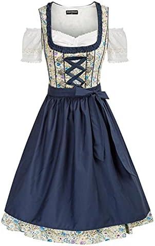 Scarlet Darkness Oktoberfest Carnival Costumes for Women German Dirndl Cosplay Dress L