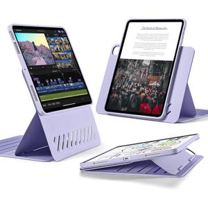 ESR for iPad Air 11 Inch Case M3/M2 (2025/2024), iPad Air 5th/4th Gen Case (2022/2020) 10.9 Inch, Removable Magnetic Cover, Adjustable Portrait/Landscape Stand, 9 Standing Angles, Light Purple