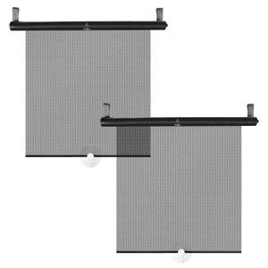 EcoNour Car Window Shades for Baby (2 Pack) | Retractable Shade for Car Side Window | Window Sun Shades with Suction Cups | Large Clips for Durability | Baby Travel Accessories (14" x 18") (Small)